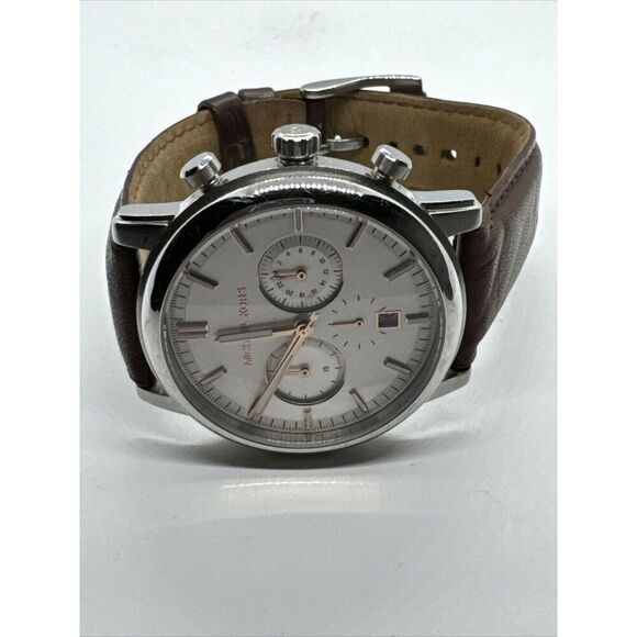 Michael Kors Landaulet MK8372 Mens Brown Leather Analog Dial Quartz Watch JNA780 main image 7